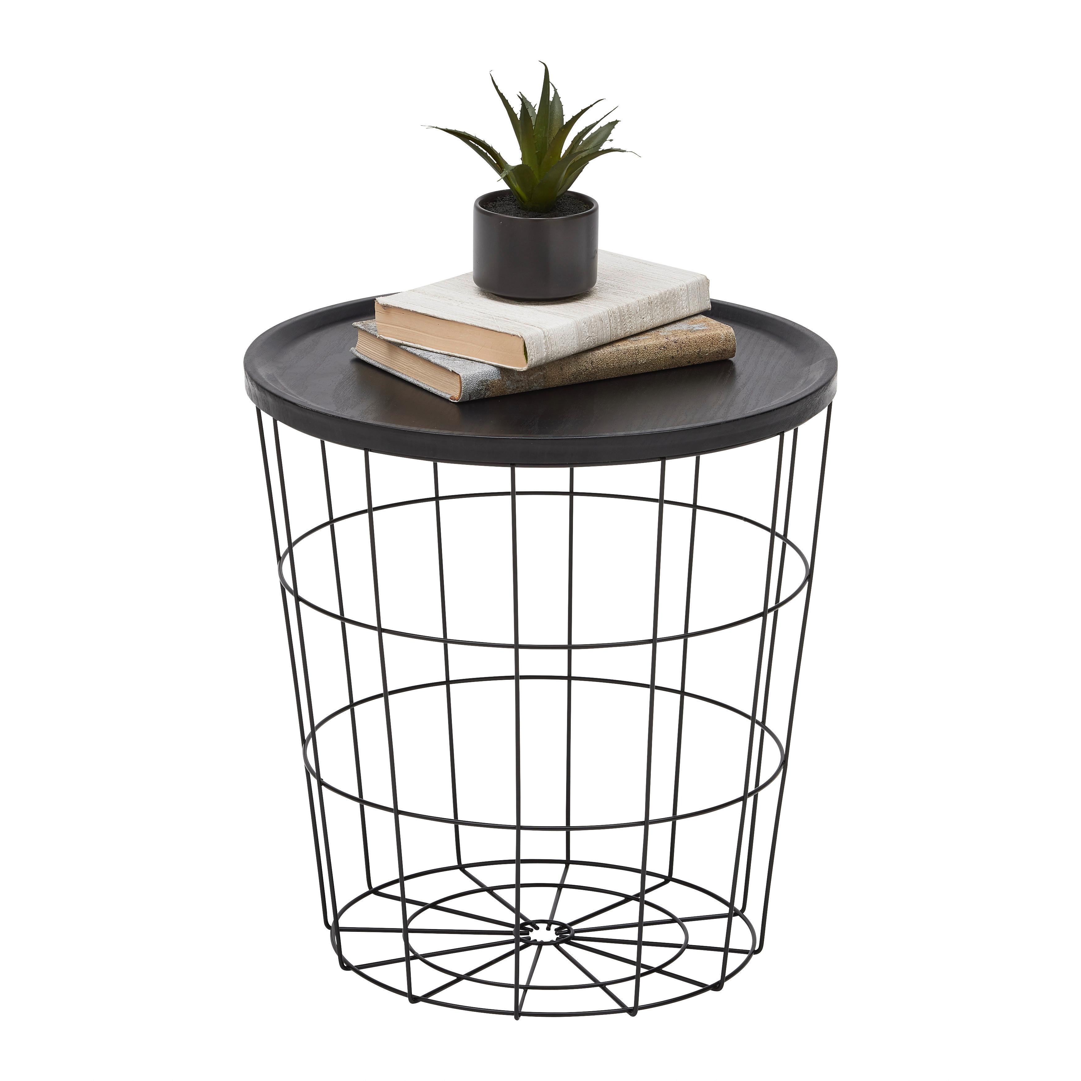 SIDOBORD HAVANNA -SB- - svart, Modern, metall/trämaterial (38/38/40cm) - Mömax