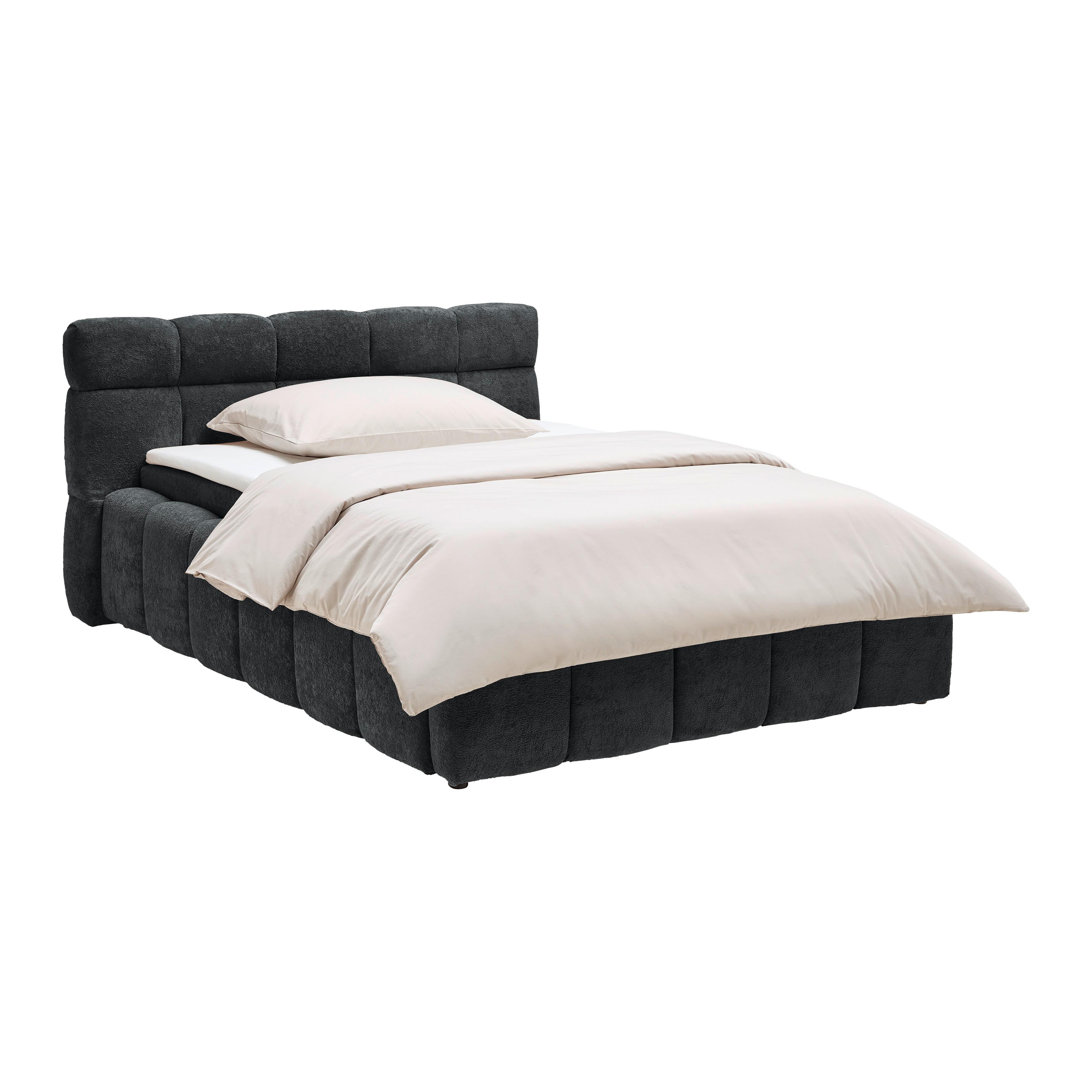 Polsterbett Monte Schwarz Ca. 120x200cm - Schwarz, Konventionell, Kunststoff/Textil (120/200cm) - Based