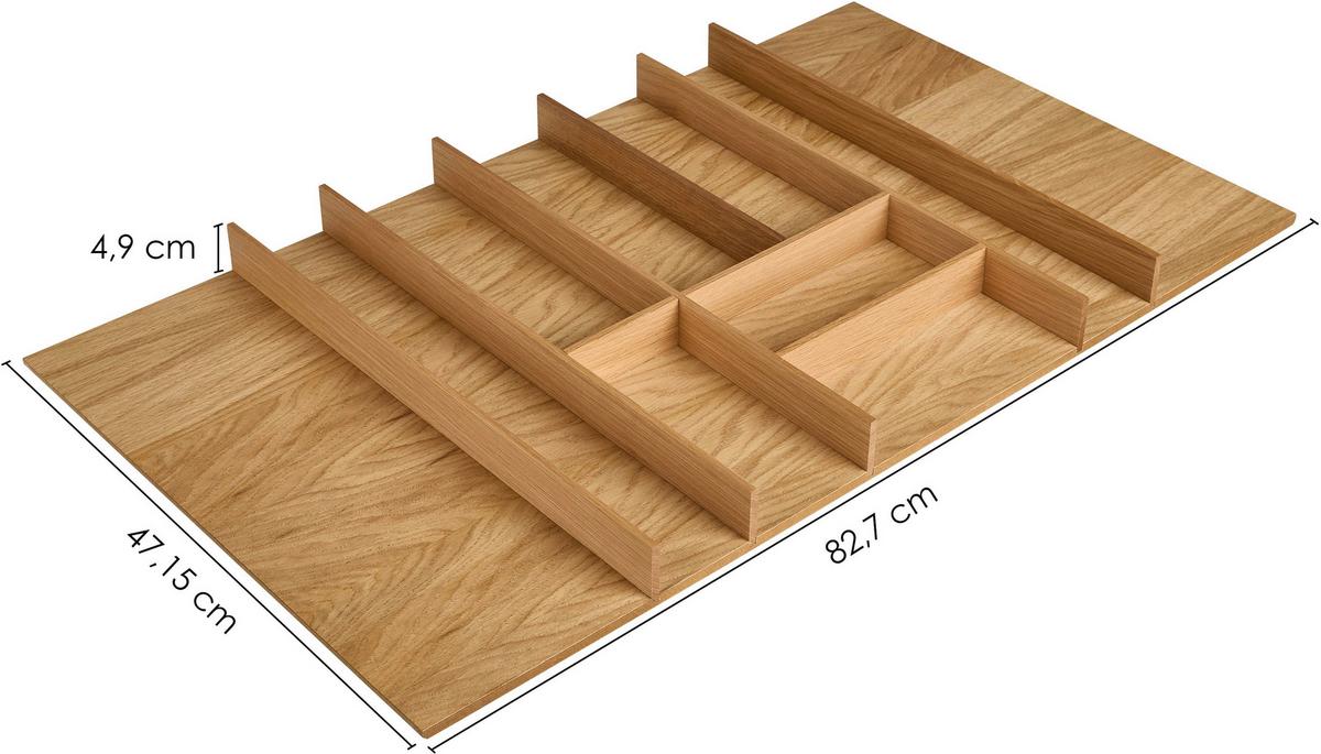 Besteckeinsatz BE90E Eiche - Eichefarben, Basics, Holz (82,7/4,9/47,15cm) - Nobilia