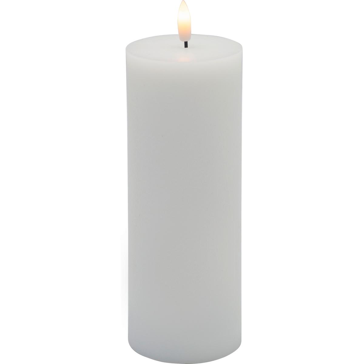 LED-Kerze Fair Weiß - Weiß, Naturmaterialien/Kunststoff (7,5/20cm) - Mömax