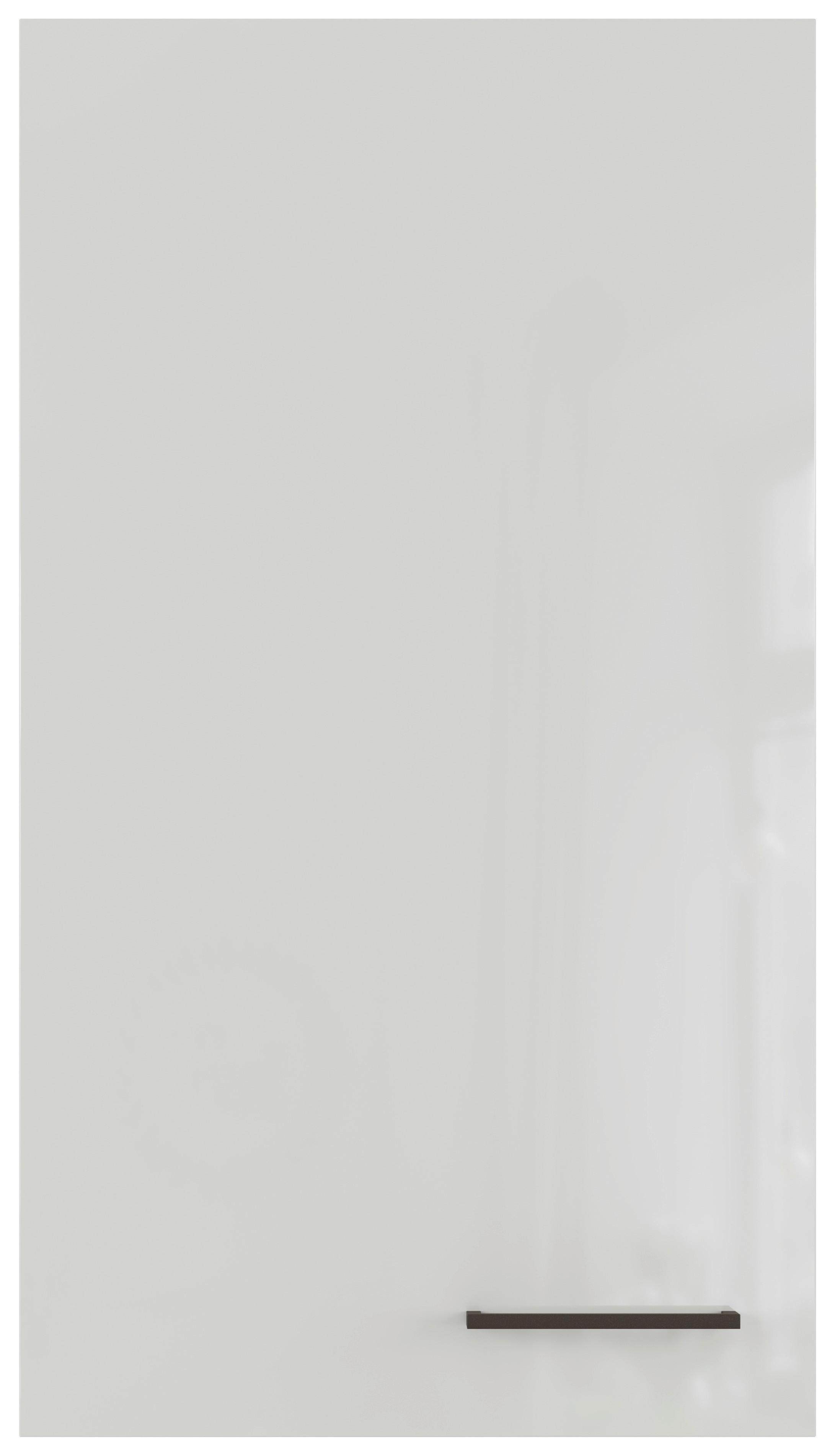 Küchenoberschrank in Lichtgrau glänzend - Schwarz/Grau, MODERN, Holzwerkstoff/Metall (50/89/32cm) - FlexWell