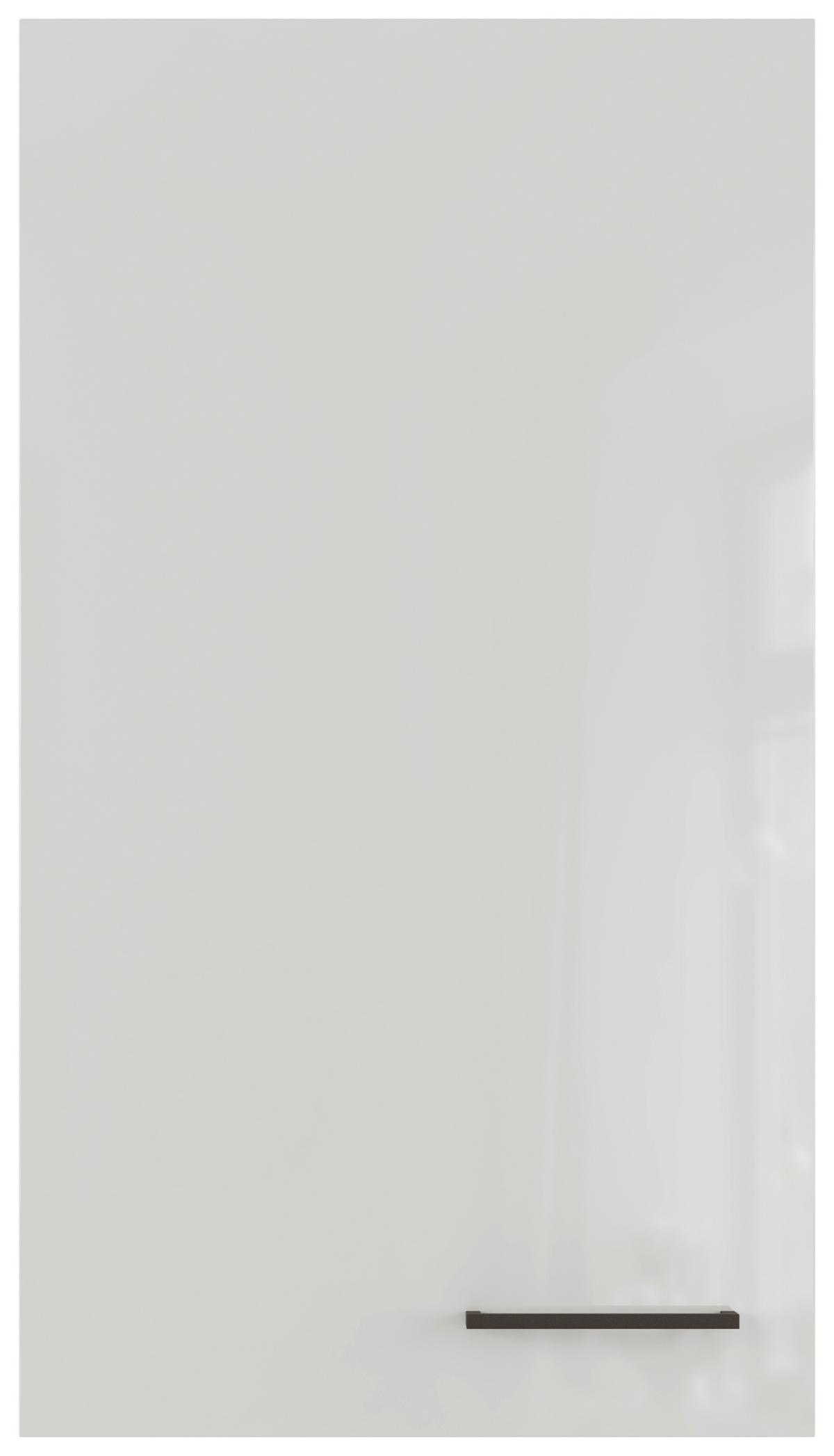 Küchenoberschrank in Lichtgrau glänzend - Schwarz/Grau, MODERN, Holzwerkstoff/Metall (50/89/32cm) - FlexWell