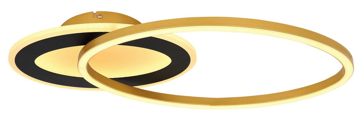 Stropna Led-svetilka Silla I, S Sijalko - zlate barve/črna, Design, kovina/umetna masa (53/23,5/7cm) - Globo