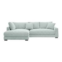 Ecksofa Pedro Salbeigrün - Salbeigrün/Schwarz, MODERN, Kunststoff/Textil (190/300cm) - Mömax