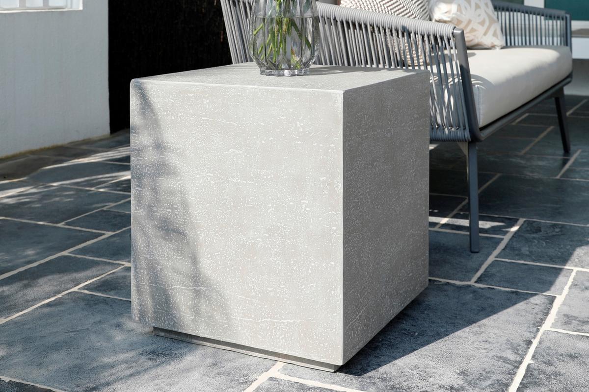 Loungetisch Tevere Faserbeton Hellgrau - Hellgrau, KONVENTIONELL, Stein (45/45/50.8cm) - Gardenson