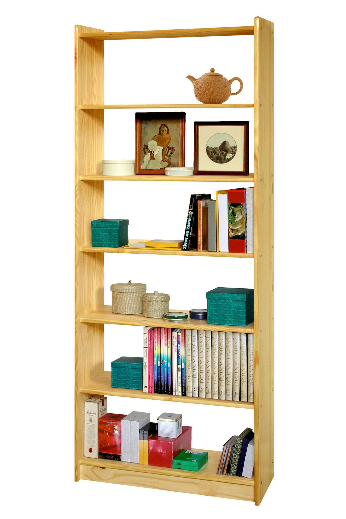 Standregal Naturfarben mit 5 Böden - Naturfarben, Natur, Holz (80/200/30cm) - Livetastic