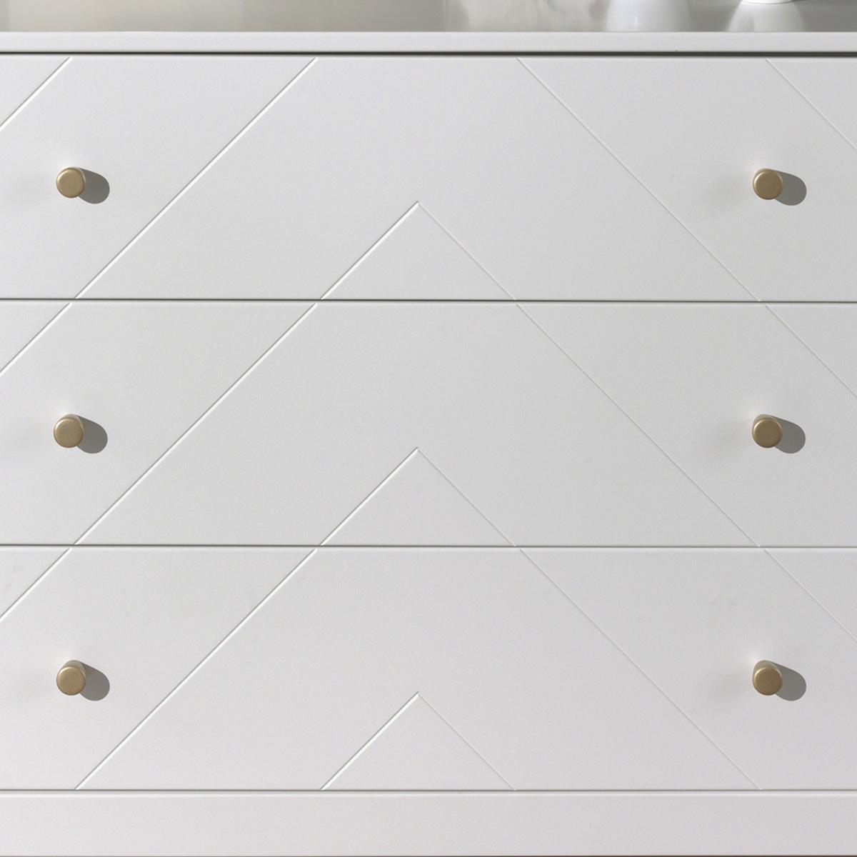 Kommode Billy Weiß - Goldfarben/Weiß, MODERN, Holzwerkstoff/Kunststoff (100/89/57cm) - Vipack