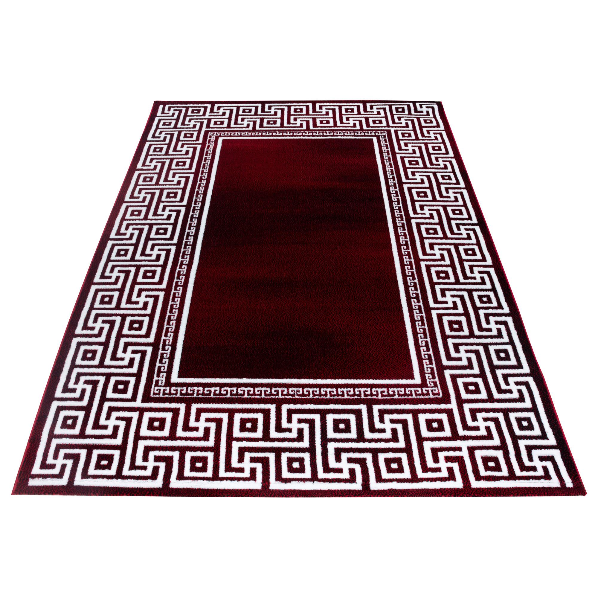 Webteppich Parma Rot/Weiß ca. 80x150cm - Rot/Weiß, KONVENTIONELL, Textil (80/150cm)