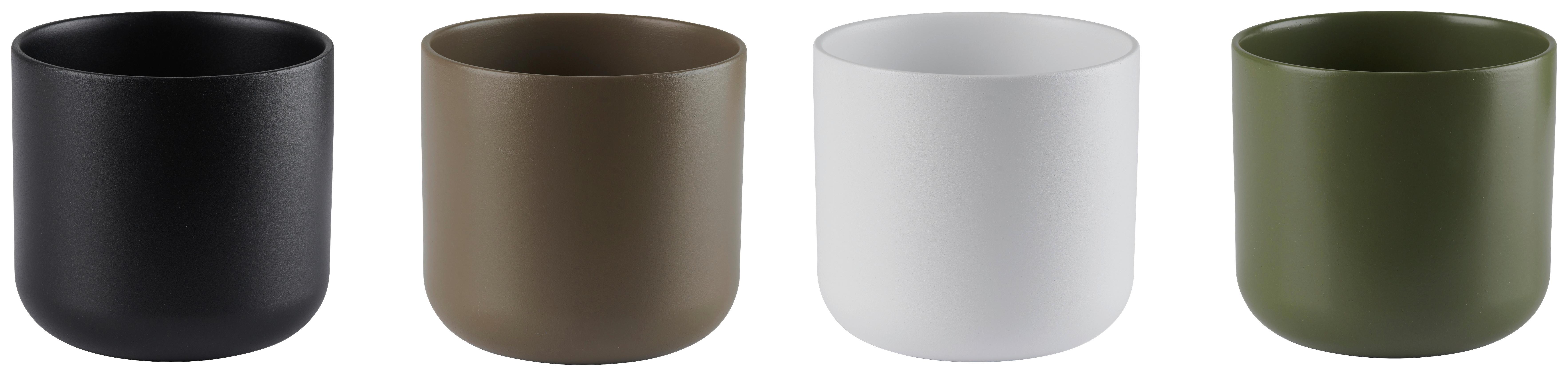 Übertopf Luis in diversen Farben - Taupe/Dunkelgrün, MODERN, Keramik (18,5/18cm) - Mömax