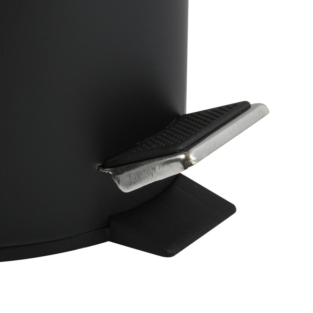KOSZ NA ŚMIECI Z PEDAŁEM ABFALLEIMER STAHL SCHWARZ 12 L - czarny, Basics, tworzywo sztuczne/metal (25.1/39.4/25.1cm) - Spirella