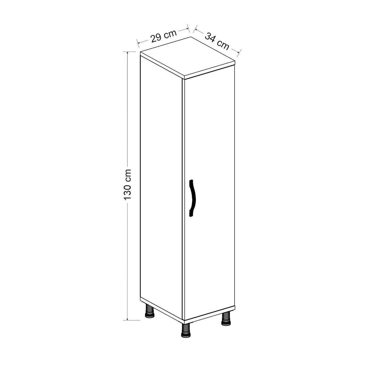 Mehrzweckschrank Seul Multi Schrank - Weiss/Alufarben, Design, Holz (34/130/29cm) - Livetastic