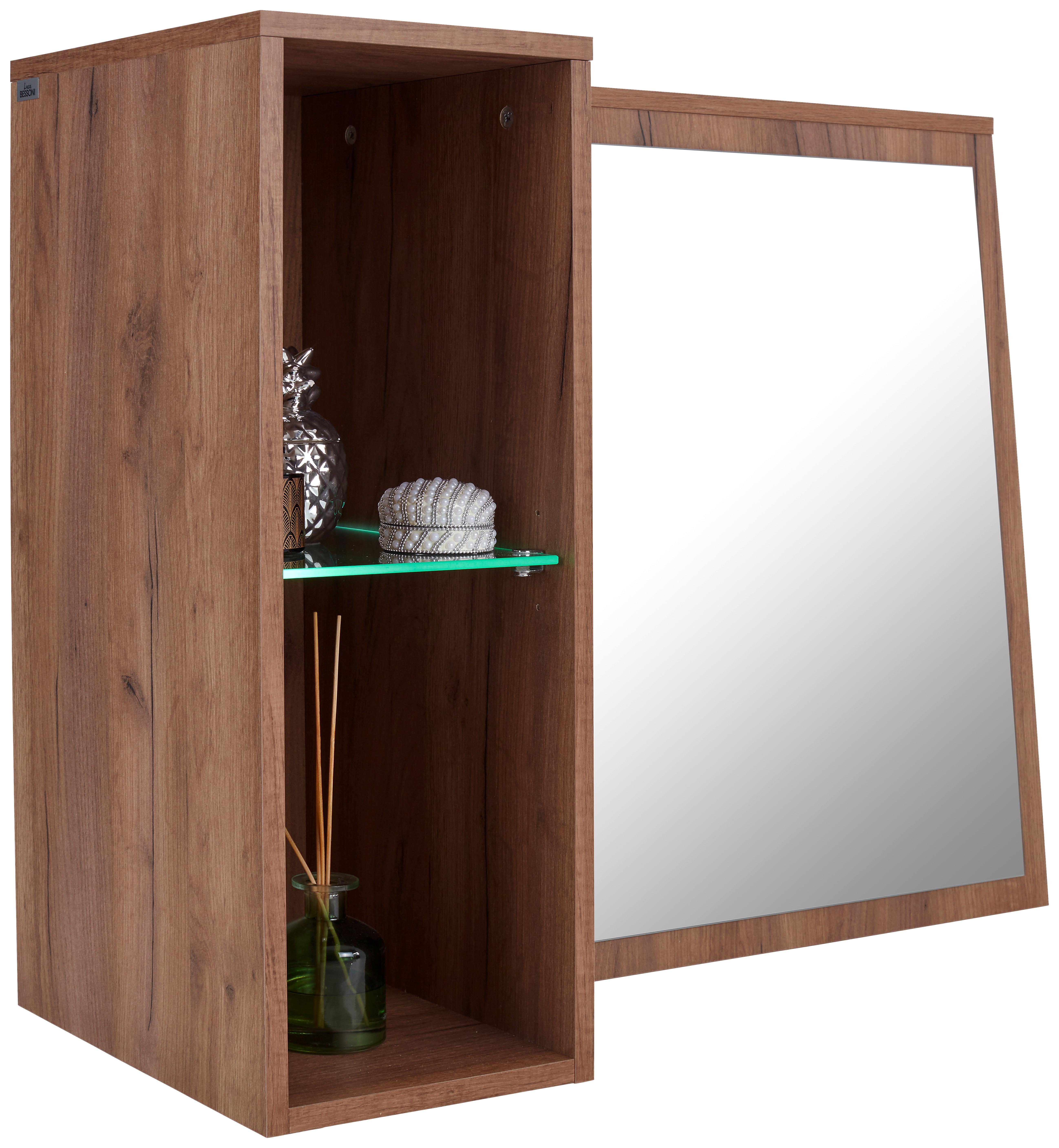 Element S Ogledalom Avensis New - boje hrasta, Konvencionalno, staklo/drvni materijal (90/70/25cm) - Modern Living