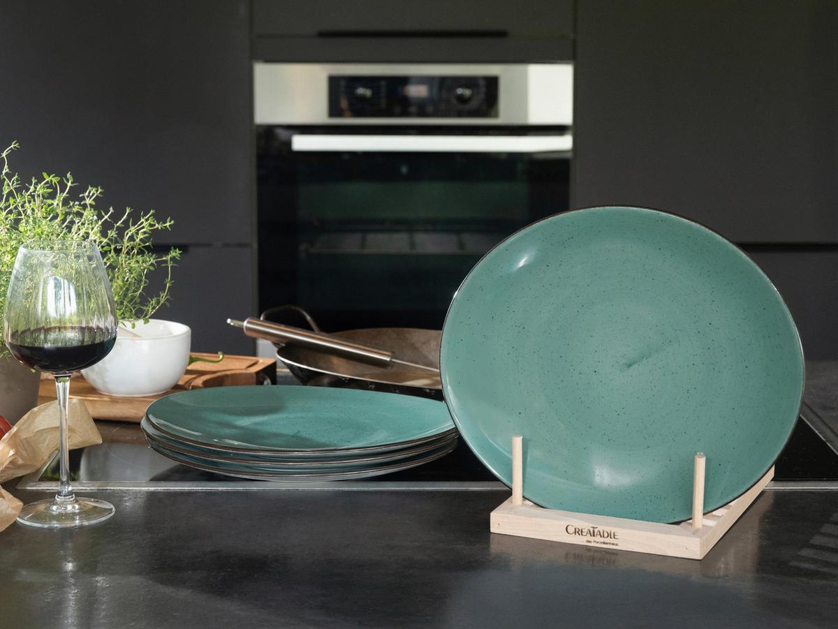 Set Krožnikov Za Zrezke Green, 4-Delni - zelena, Basics, keramika (30,5/26cm) - Creatable