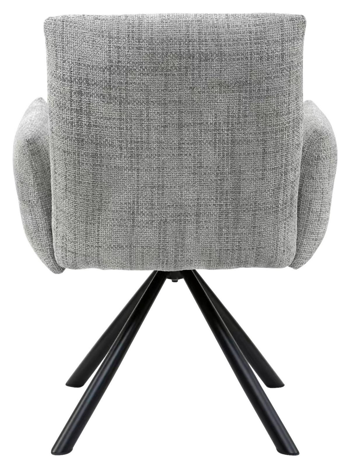 KRZESŁO Z PODŁOKIETNIKAMI JEREMIE - jasnoszary/czarny, Design, metal/tkanina (68/88/66cm) - Hom`in