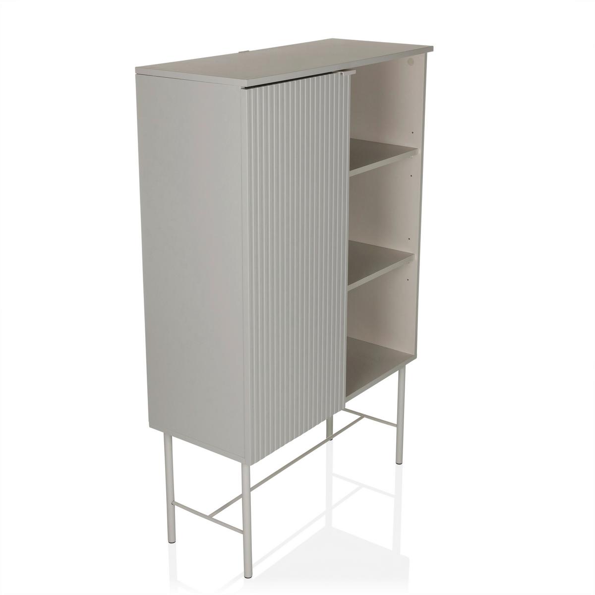 Regal Sio, Siva - siva, Moderno, kovina/leseni material (82/35/130cm) - MID.YOU