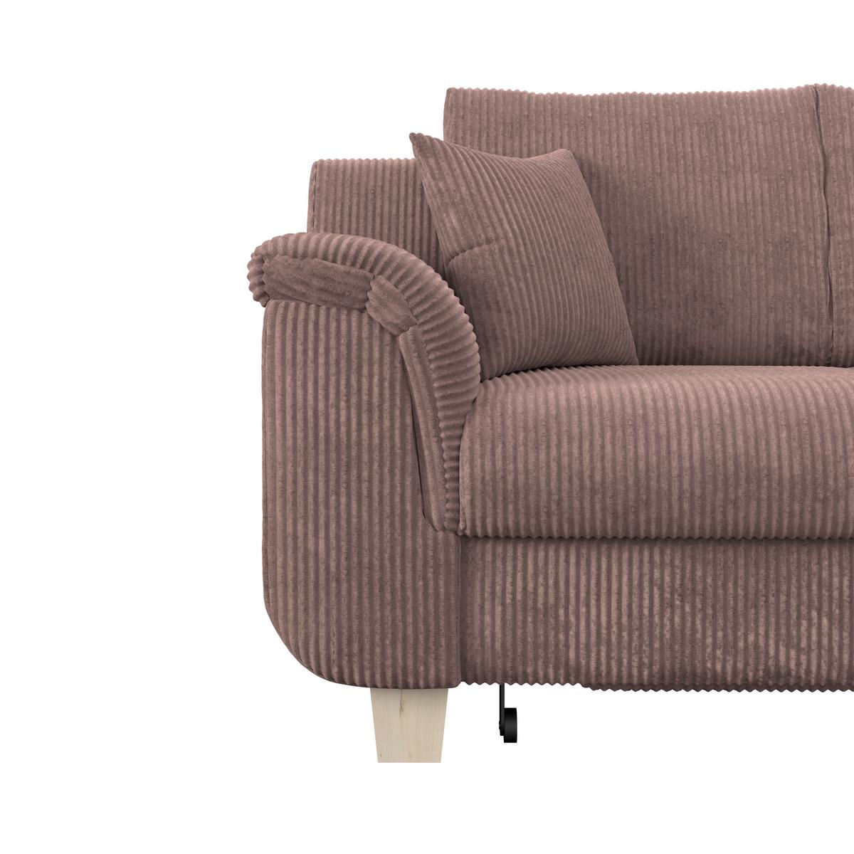 Colţar ALEX - roz, Modern, textil (246/88cm) - Modern Living