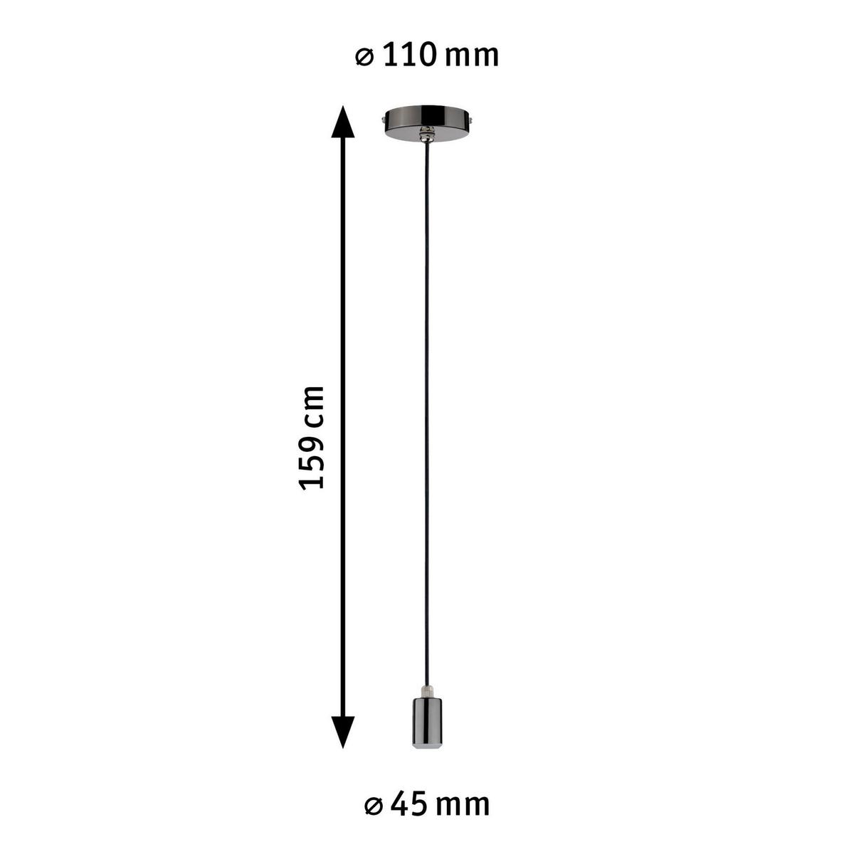Hängeleuchte Larus Schwarz/Chromfarben max. 60 W - Basics (11cm) - Paulmann