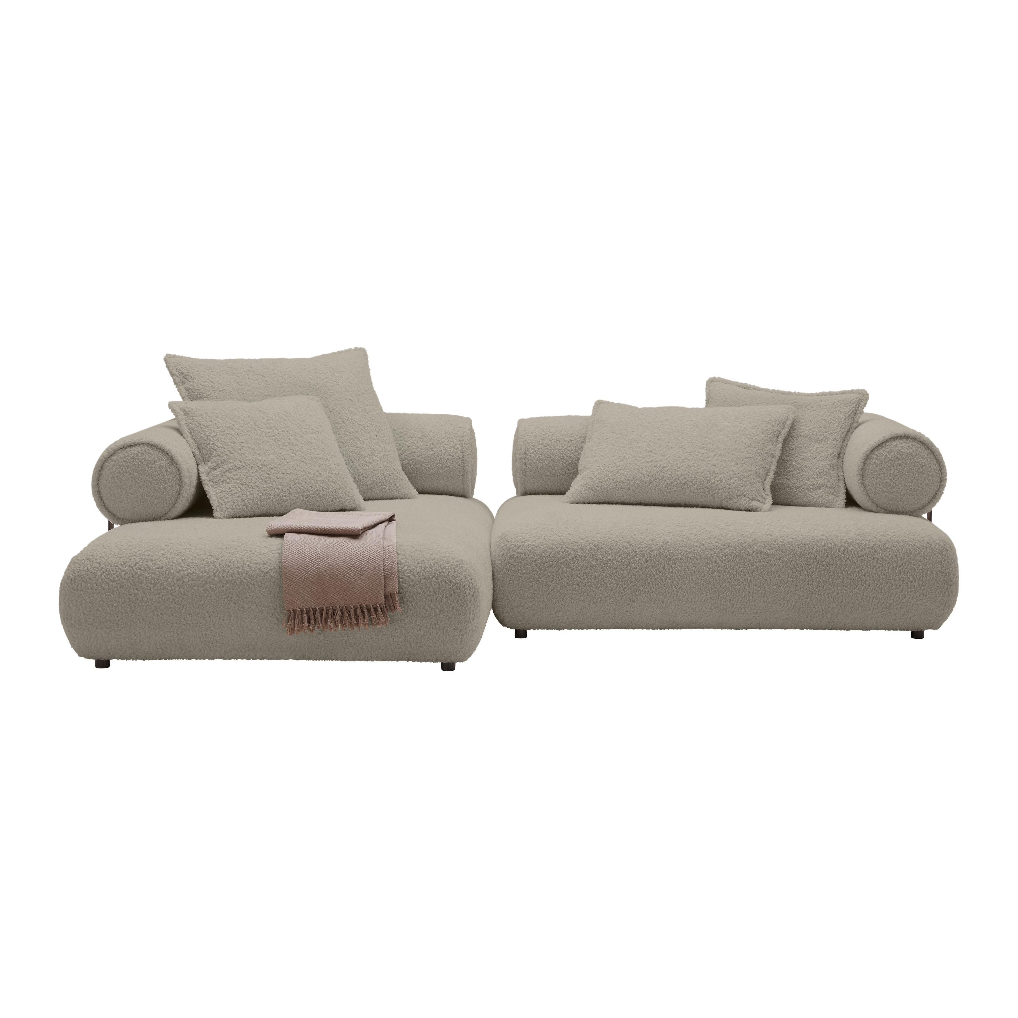 Wohnlandschaft Casimir Silberfarben - Silberfarben/Schwarz, LIFESTYLE, Kunststoff/Textil (180/310cm) - Premium Living