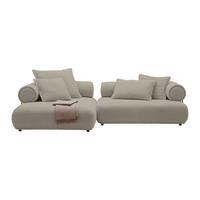 Wohnlandschaft Casimir Silberfarben - Silberfarben/Schwarz, LIFESTYLE, Kunststoff/Textil (180/310cm) - Premium Living