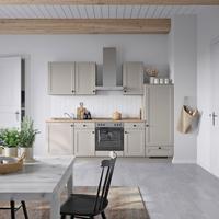 Küchenblock Cascada Low m. Geräten Grau - Eiche dunkel/Schwarz, MODERN, Holzwerkstoff/Metall (270cm) - Nobilia