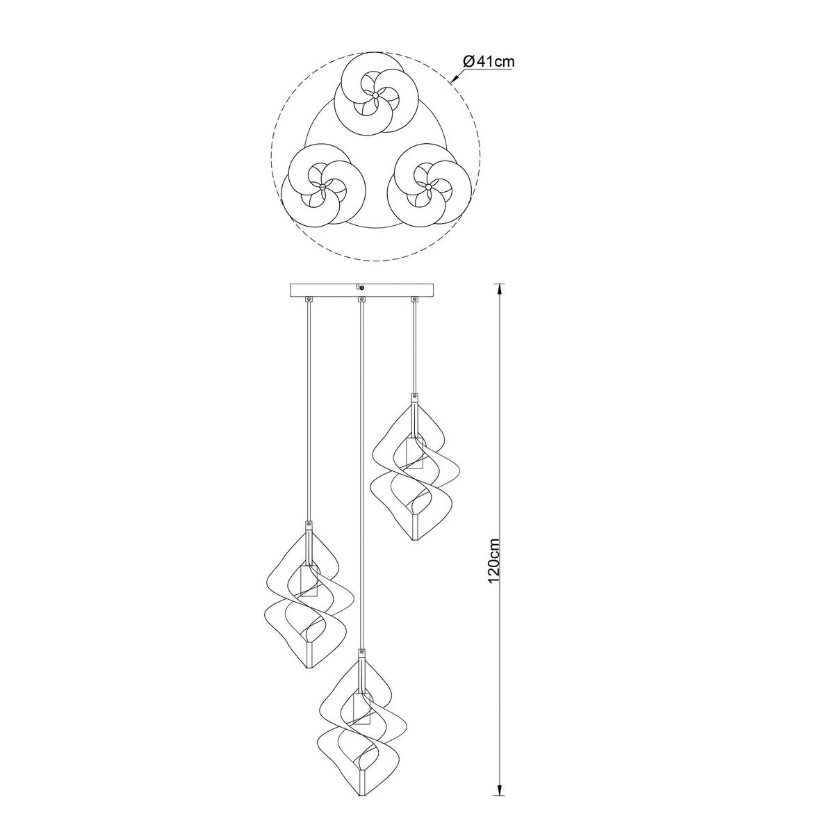 LAMPA WISZĄCA DORISA - kolor złoty, Design, metal (41/120cm) - Collet's Monde