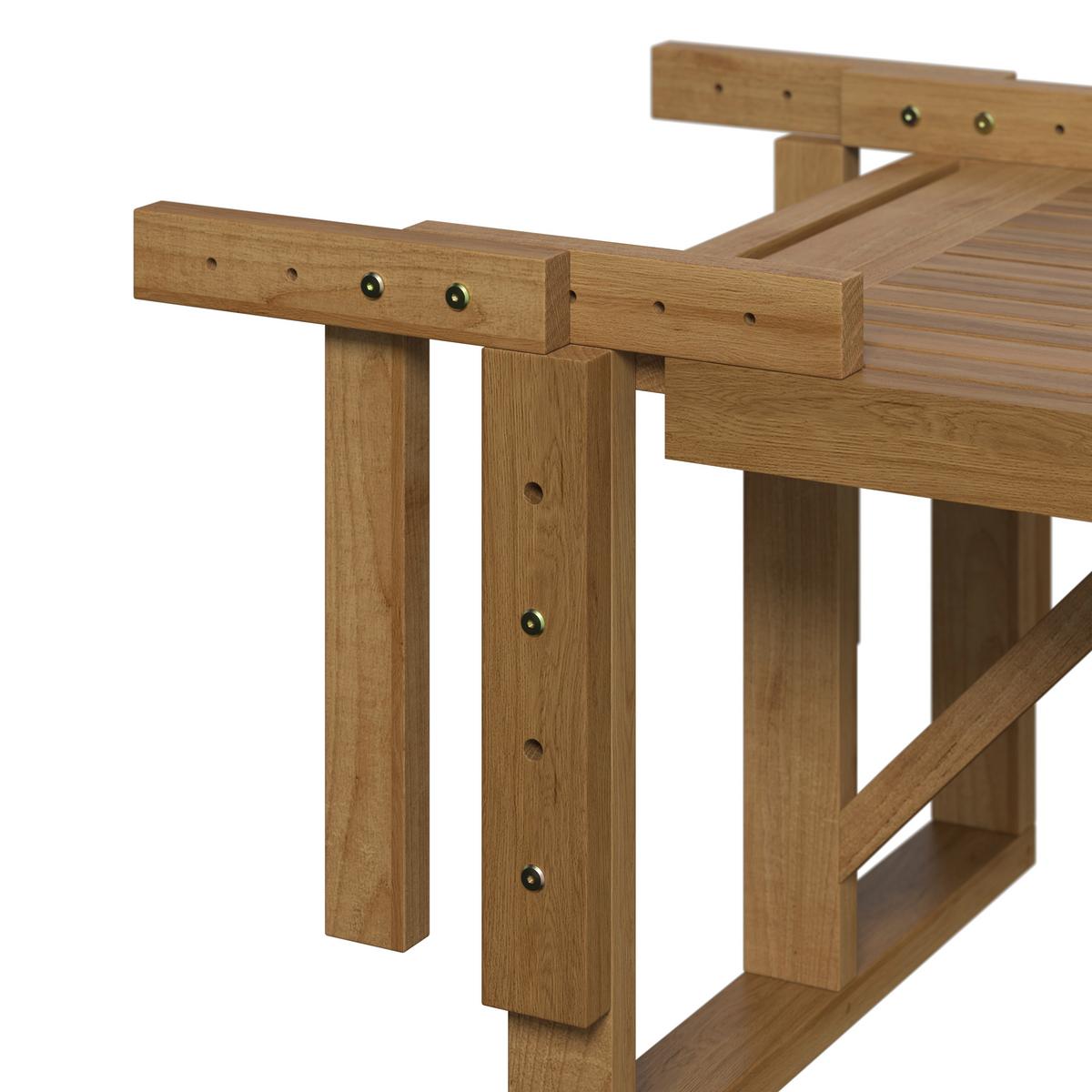 Balkonset Stella Weiß Akazie/Outdoorstoff - Weiß/Akaziefarben, MODERN, Holz/Textil (54/90/50cm) - Bessagi Garden