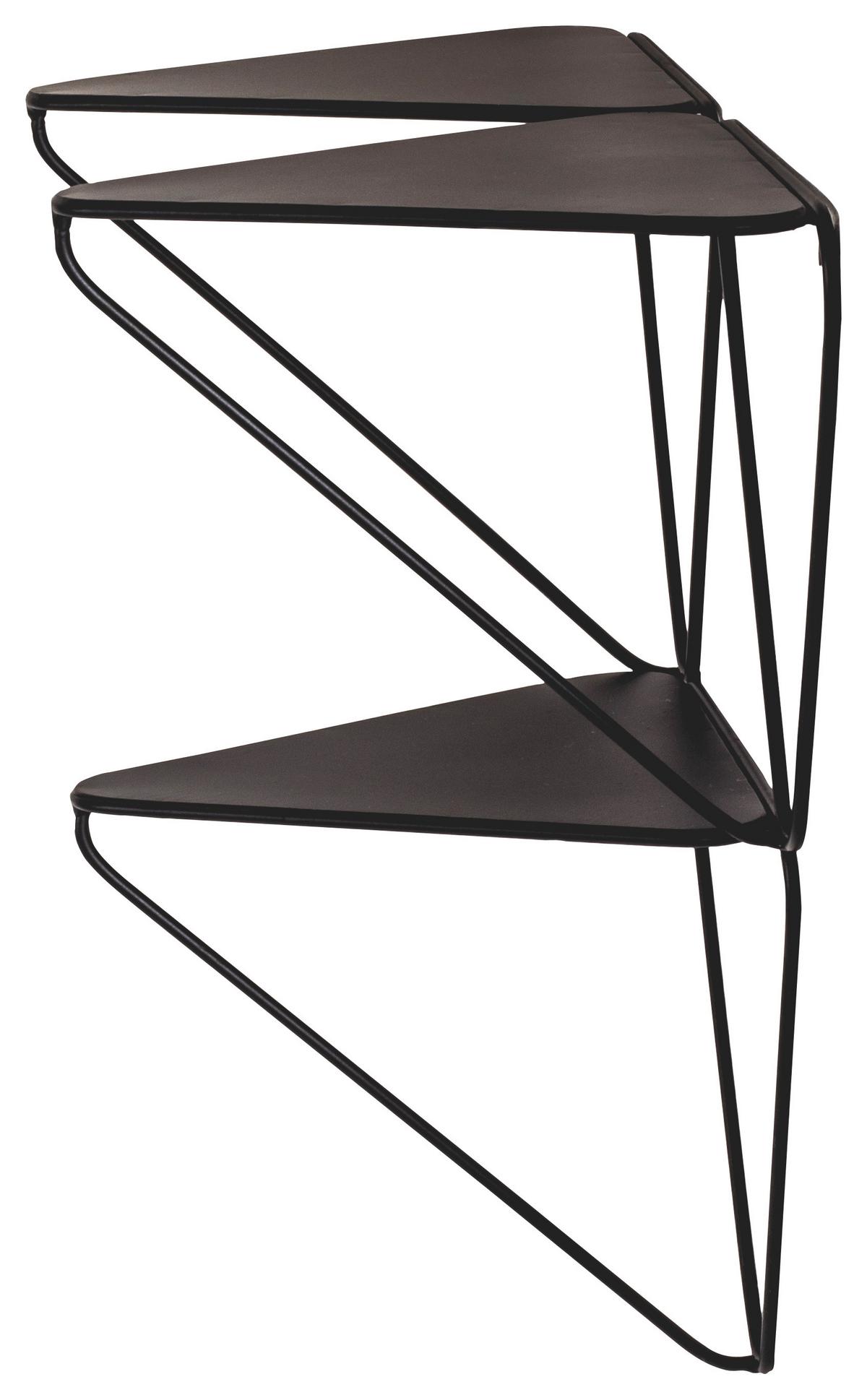 Wandregal in Schwarz - Schwarz, MODERN, Metall (48/42/22cm) - Mömax