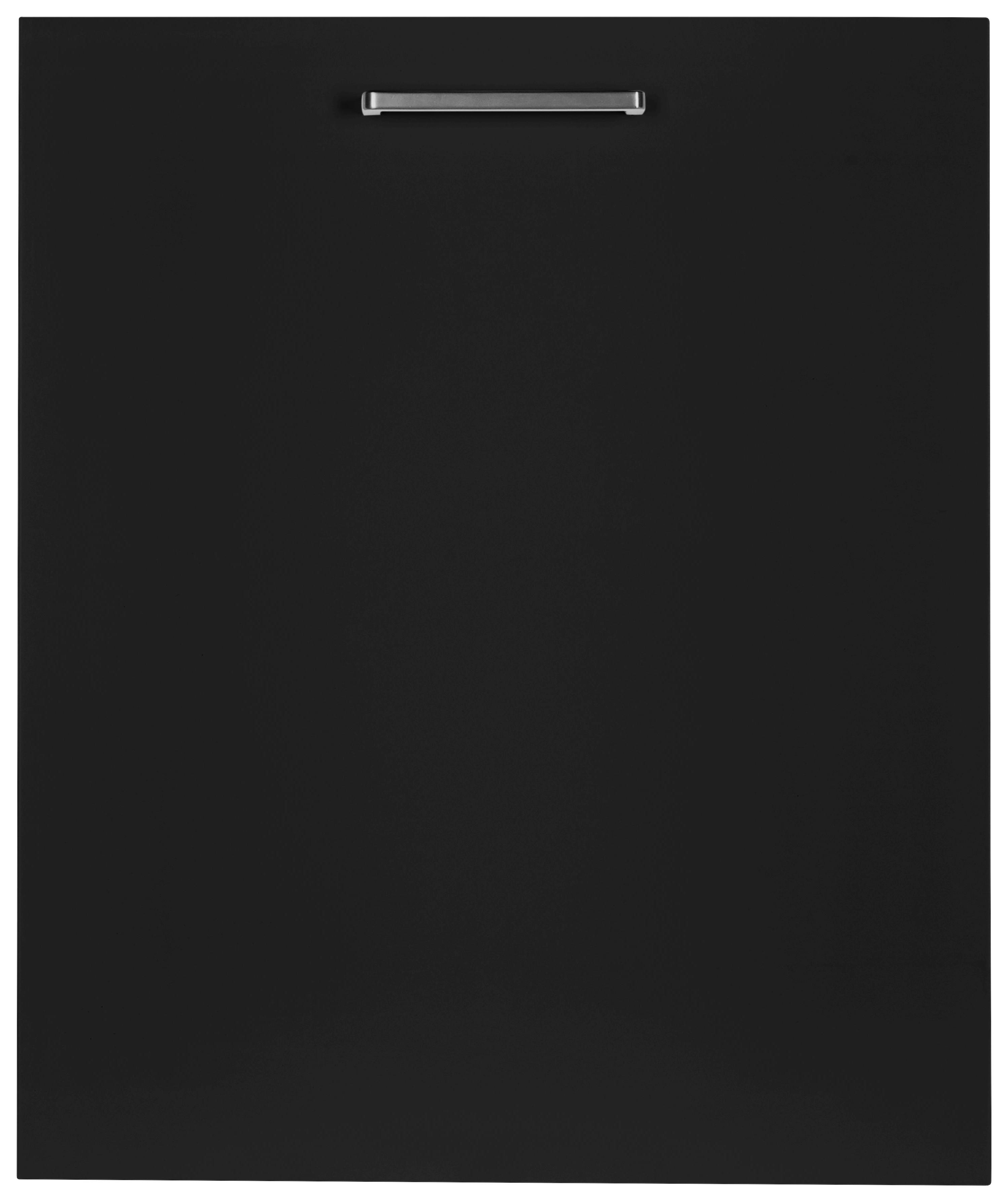 Geschirrspülerfront Touch Schwarz - Edelstahlfarben/Schwarz, MODERN, Holzwerkstoff/Metall (45/72/1,9cm) - Nobilia