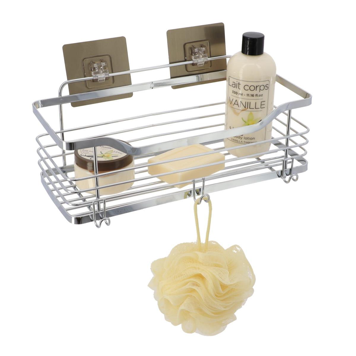 Etajeră pentru baie Silvie - argintiu, Basics, metal (31,5/15,5/19,6cm)