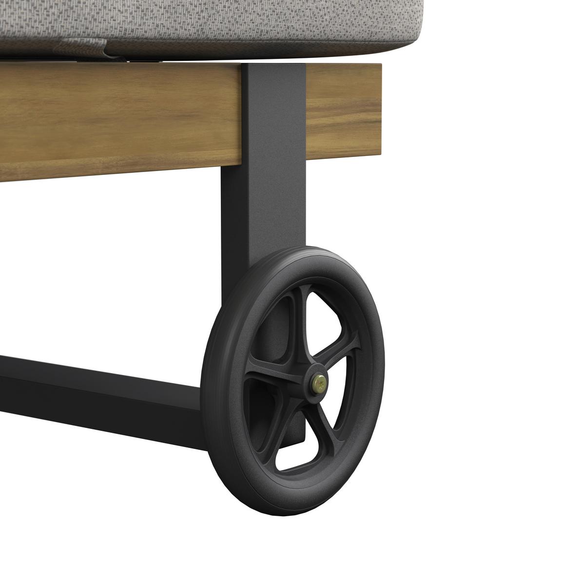 Șezlong Elenyi - crem/gri, Modern, lemn/metal (65/95/200cm) - Bessagi Garden