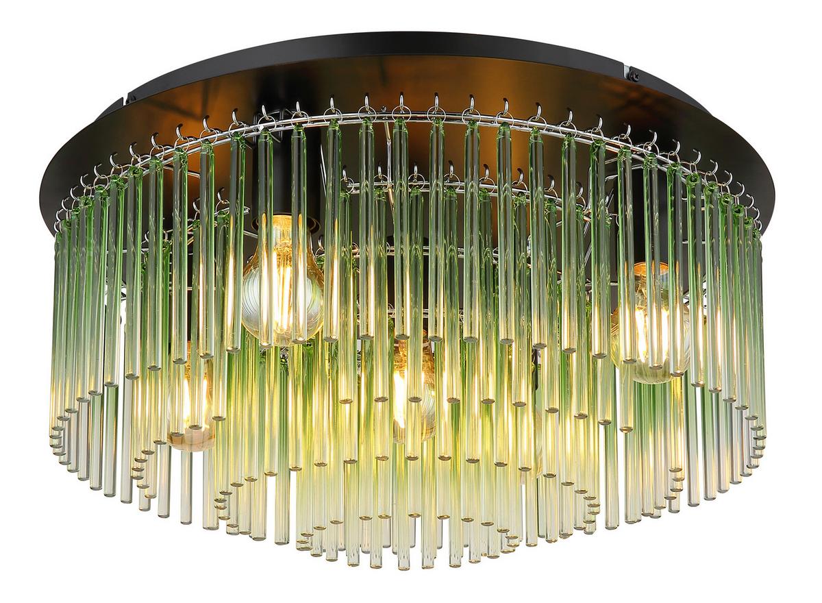 DECKENLEUCHTE 15698D1G GORLEY - Klar/Chromfarben, Lifestyle, Glas/Metall (50/25cm) - Globo