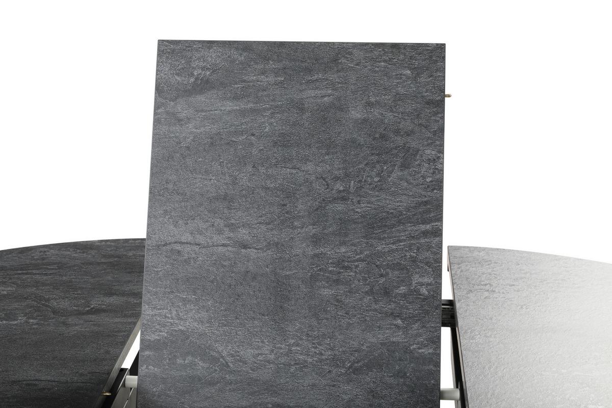 Masa ROTO - gri închis/negru, Modern, metal/material pe bază de lemn (120+40/76/120cm) - Mömax