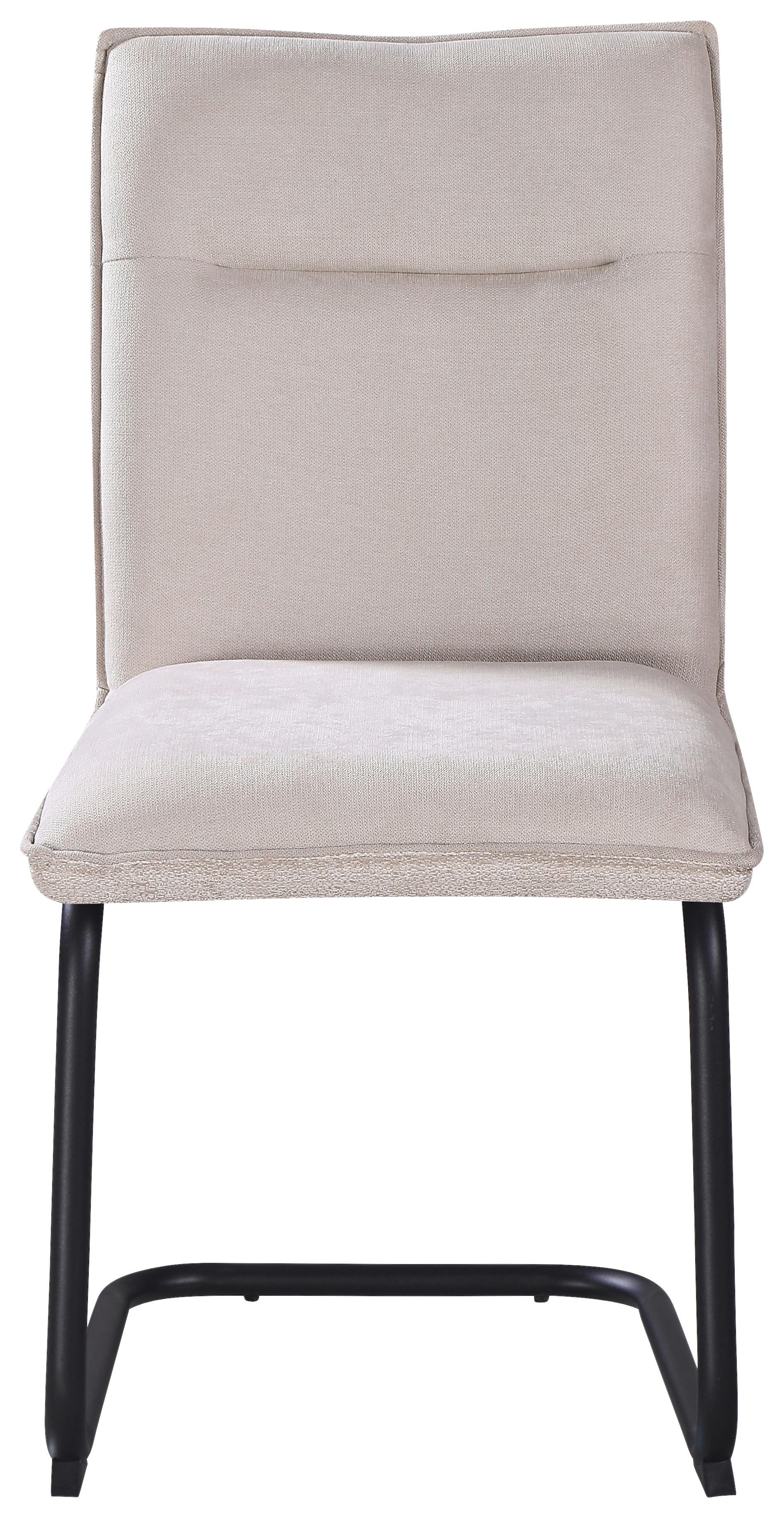 Stuhl Nova Beige - Beige/Schwarz, MODERN, Textil/Metall (47/90/61cm) - Premium Living