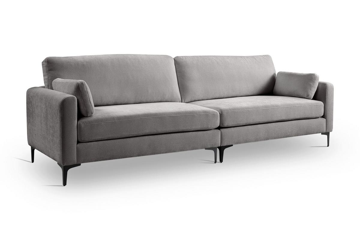 Viersitzer-Sofa Venti Hellgrau - Hellgrau/Schwarz, Basics, Holz/Textil (286/92/97cm) - MID.YOU