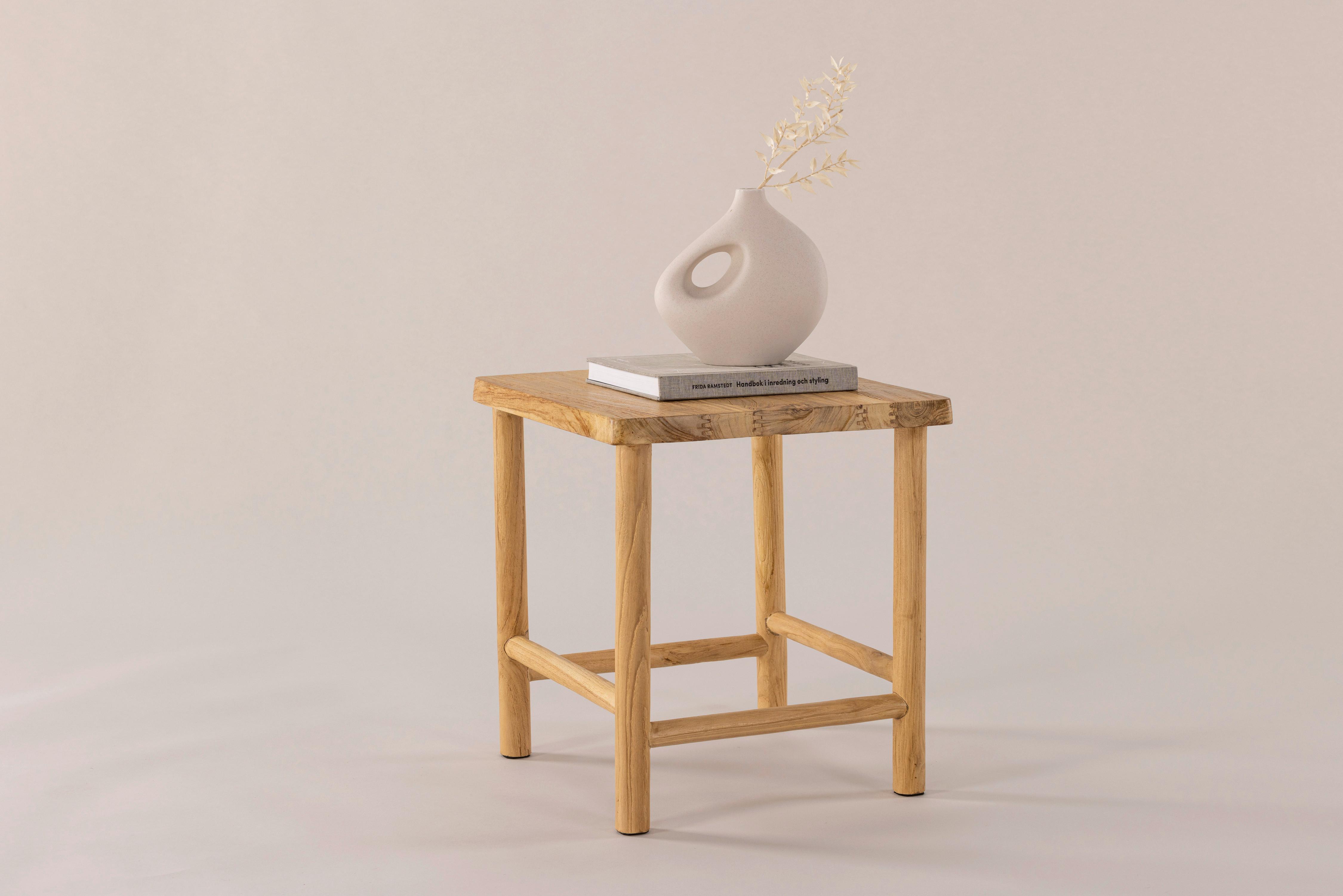 HOCKER NOSTER - Hellbraun, Design, Holz (42/46/42cm) - Livetastic