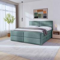 Boxspringbett Palermo ca. 180x200 cm Blau - Blau, MODERN, Holz/Kunststoff (180/200cm) - MID.YOU