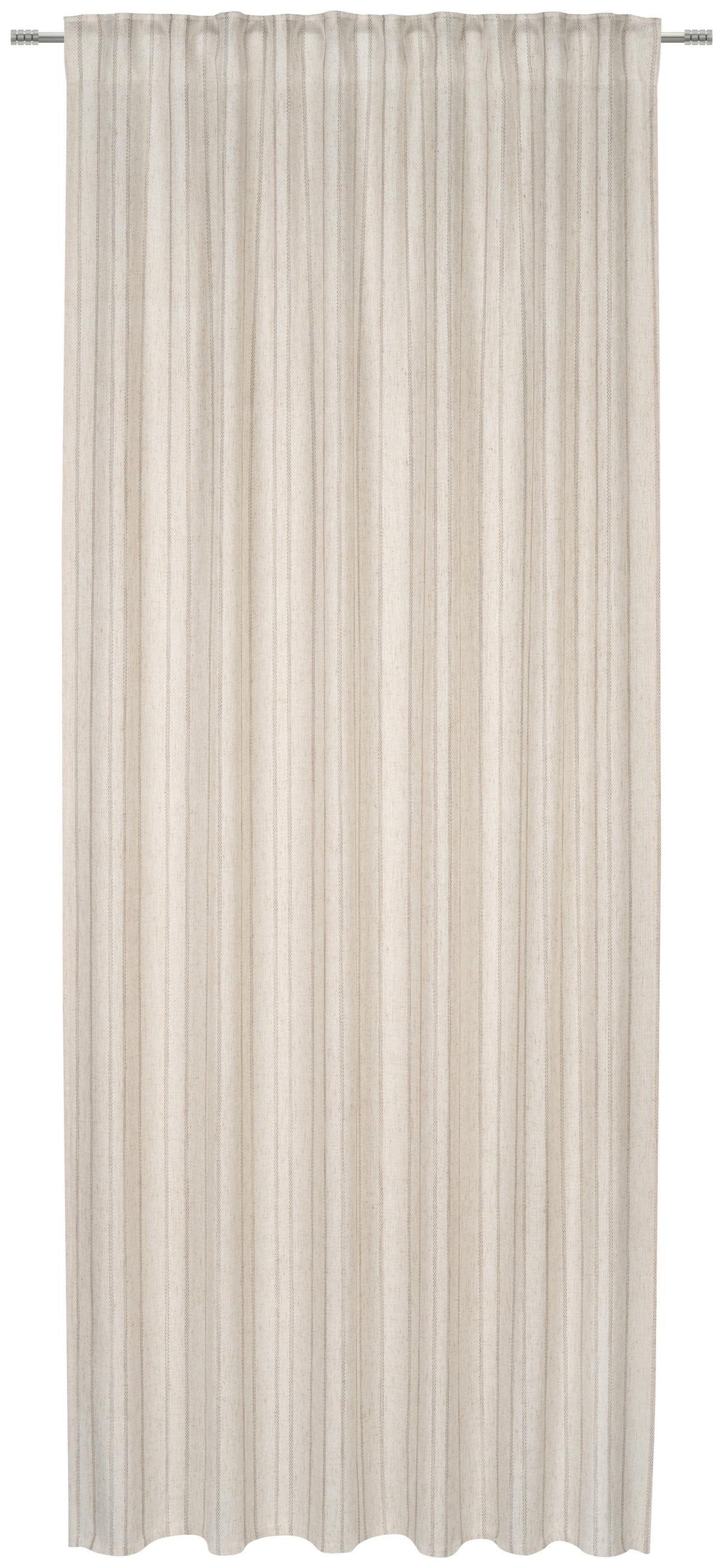 ZASŁONA GOTOWA RAVELLO II - kolor naturalny/taupe, Trend, tkanina (140/245cm) - Esposa
