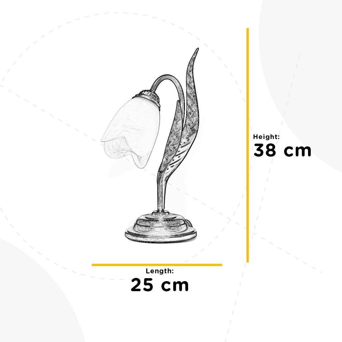 Asztali Lámpa 4240/l - bronzszínű, Konventionell, üveg/fém (25/38cm)