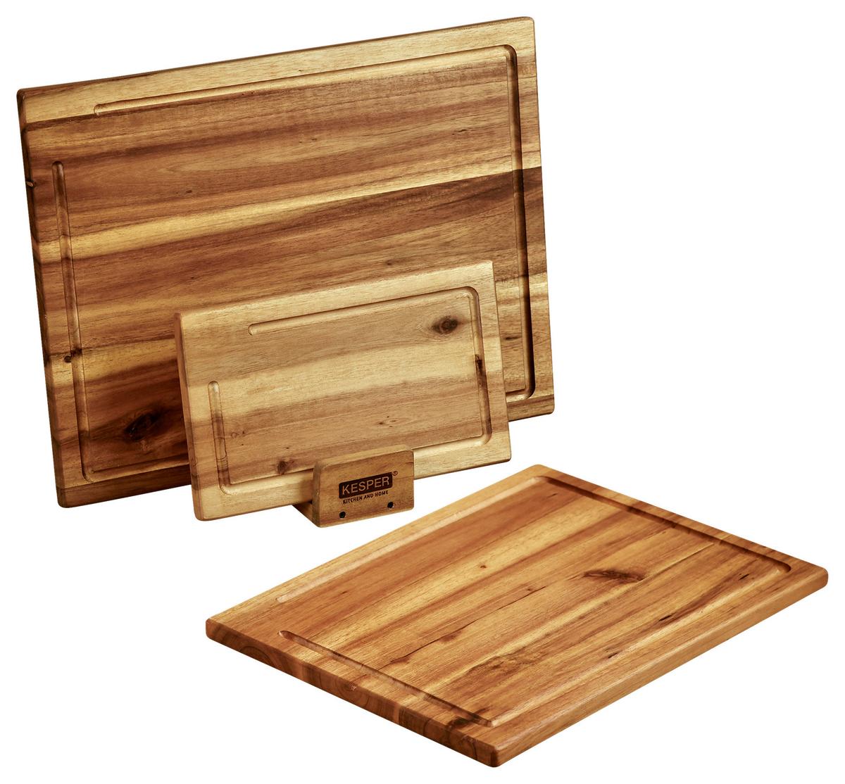 ZESTAW DESEK DO KROJENIA 3 SZT. BRĄZOWY - brązowy, Basics, drewno (40/11,2/31,5cm) - Kesper
