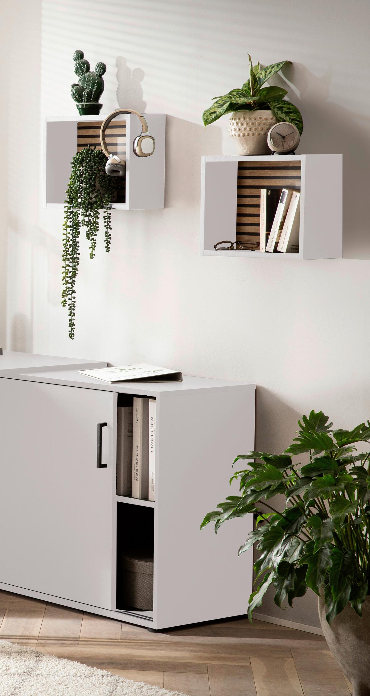 Regal Ekko Weiß/Eichefarben - Eichefarben/Weiß, MODERN, Holzwerkstoff (40,2/30,2/15,7cm) - MID.YOU