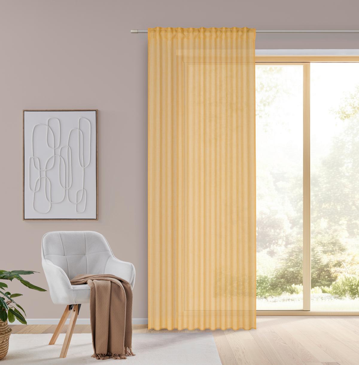 Draperie confecționată Ramona cca. 135x245cm - miere, Modern, textil (135/245cm) - Modern Living