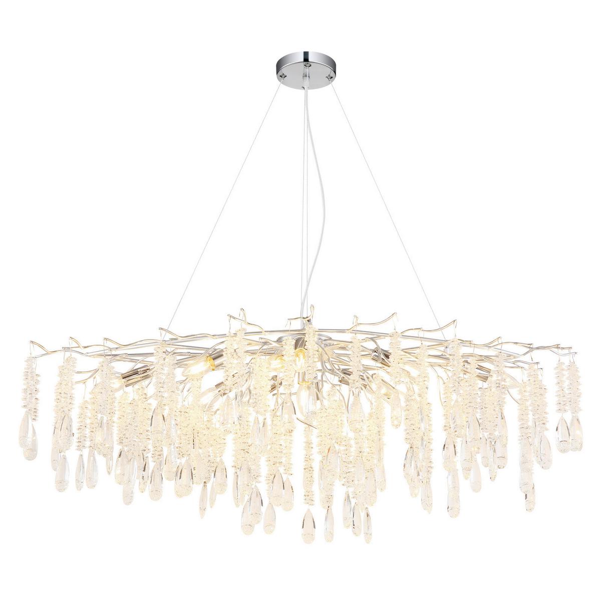 Viseća Svjetiljka Kinga - srebrne boje/prozirno, Konvencionalno, staklo/metal (120/50/120cm) - Globo