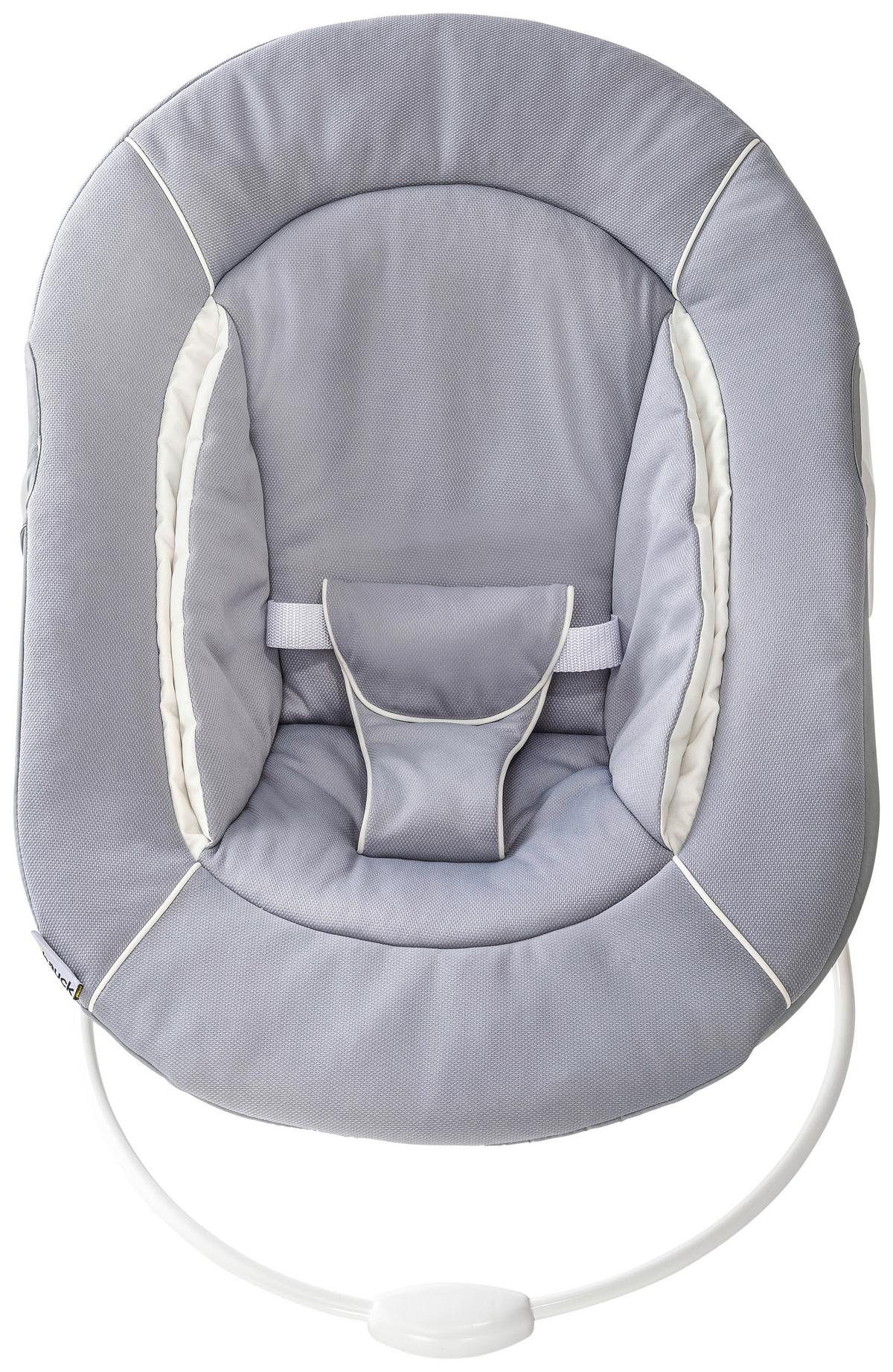 LEŻACZEK ALPHA BOUNCER STRETCH GREY - biały/szary, Konventionell, tkanina (66/49/45cm) - Hauck