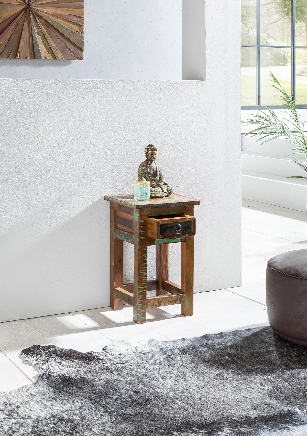 Mizica Kalkutta - črna/rjava, Design, kovina/les (30/30/50cm) - MID.YOU