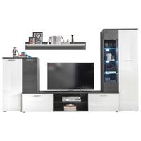 Dnevni Regal Melody, Bela, Antracit - srebrne barve/bela, Konvencionalno, umetna masa/steklo (312/190cm) - MID.YOU