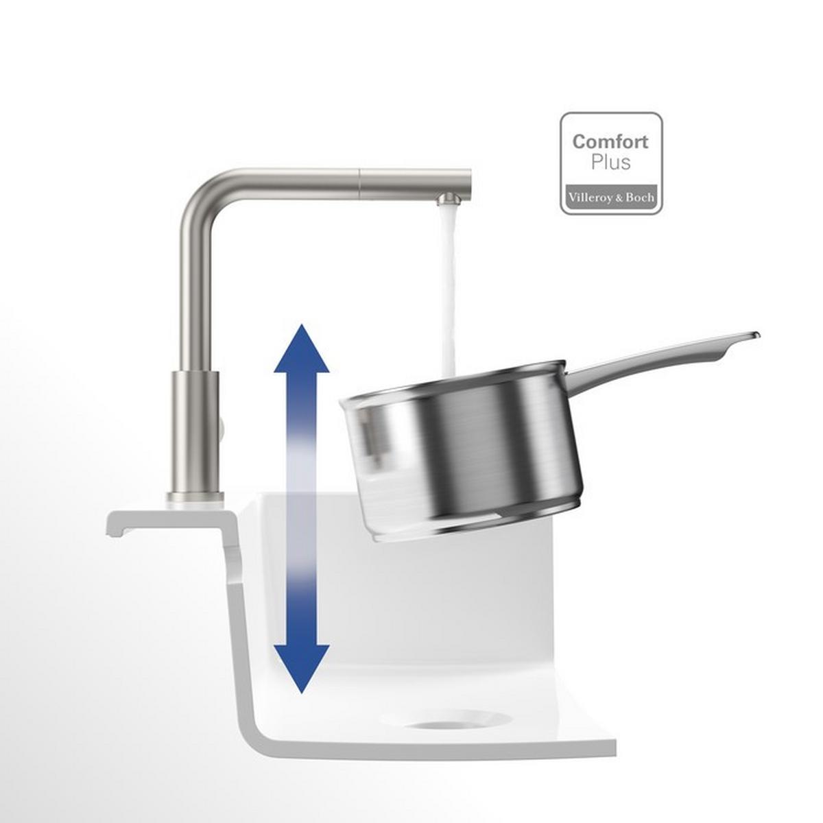 ARMATURA KUCHENNA 969701LC VILLEROY&BOCH - kolor stalowy, Basics, metal (4,5/30,5/27,5cm) - Villeroy & Boch