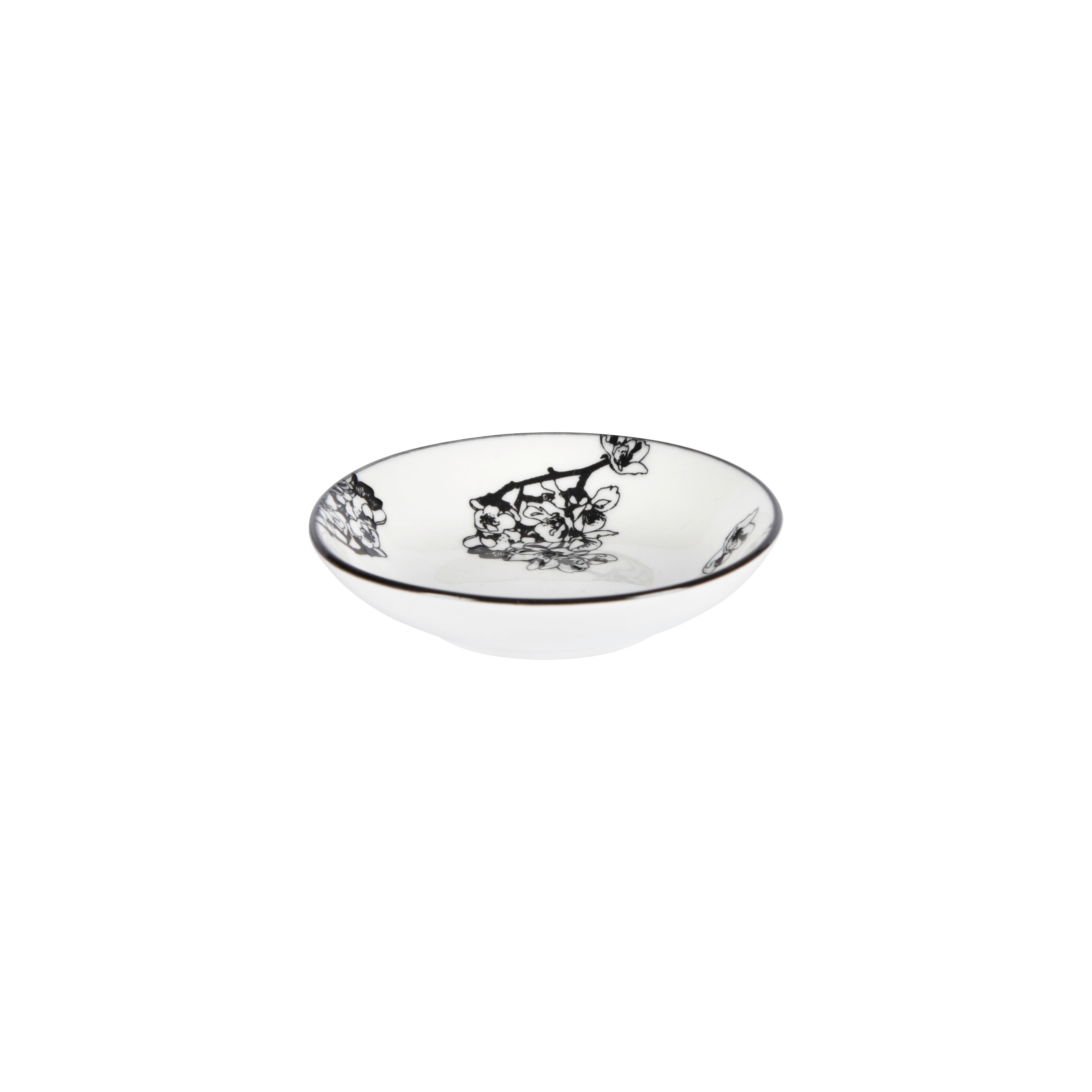 Dipschale Shiva in Schwarz/Weiß Ø ca. 10,1cm - Weiss/Schwarz, Lifestyle, Keramik (10,1/2,4cm) - Premium Living