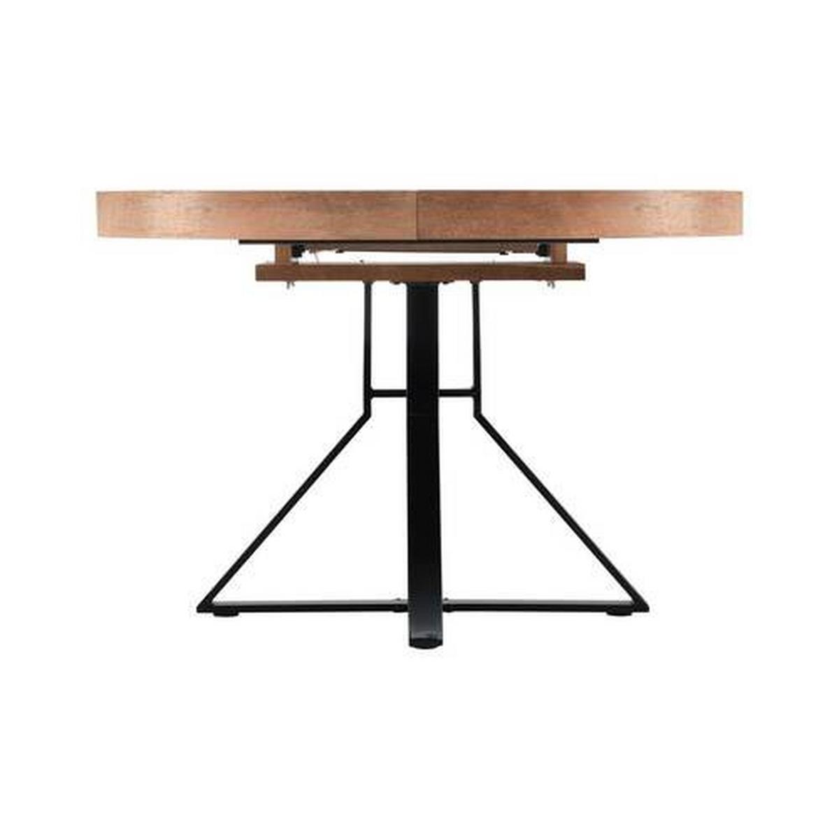 Étkezőasztal Louna - tölgyfa színű/fekete, Modern, fém (120-160/120/76cm) - Bessagi Home