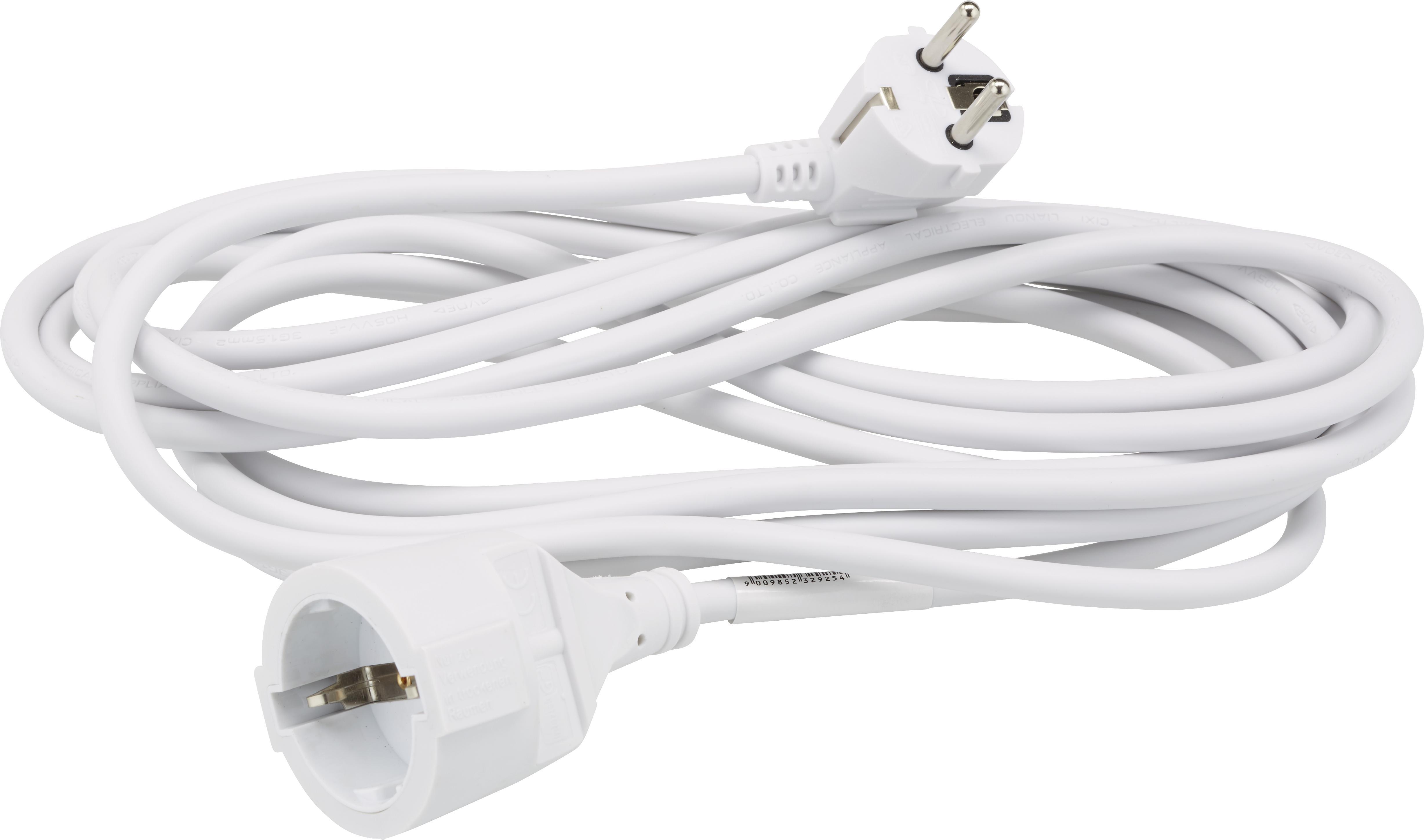 Verlängerungskabel Severin Weiß - Weiß, Kunststoff (500cm) - Mömax modern living