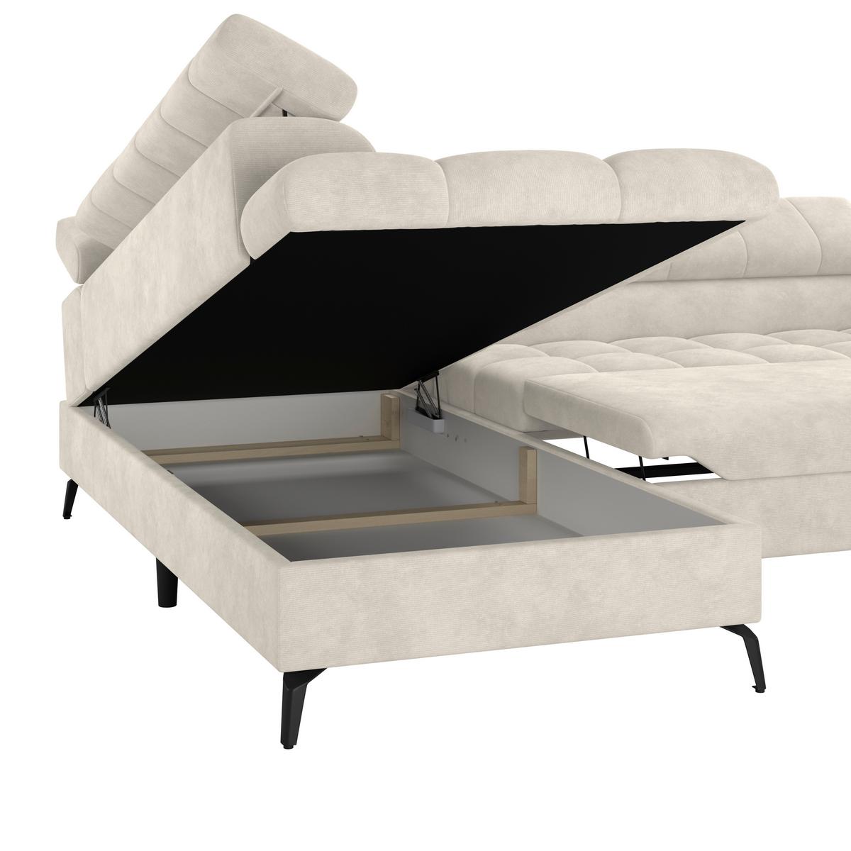 Kutna Garnitura Volf - crna/krem, Trend, tekstil/metal (203/261cm)